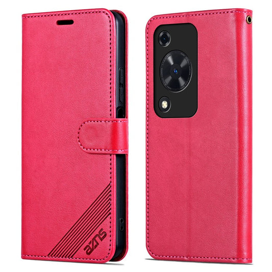 AZNS For Huawei Enjoy 70 4G / nova Y72 4G Phone Case Wallet PU Leather Flip Phone Cover - Red