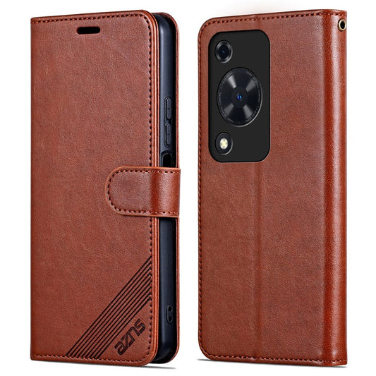 AZNS For Huawei Enjoy 70 4G / nova Y72 4G Phone Case Wallet PU Leather Flip Phone Cover - Brown