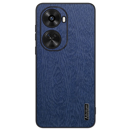 For Huawei nova 11 SE / nova 12 SE 4G Cell Phone Case Wood Grain PC+TPU+PU Back Cover - Blue