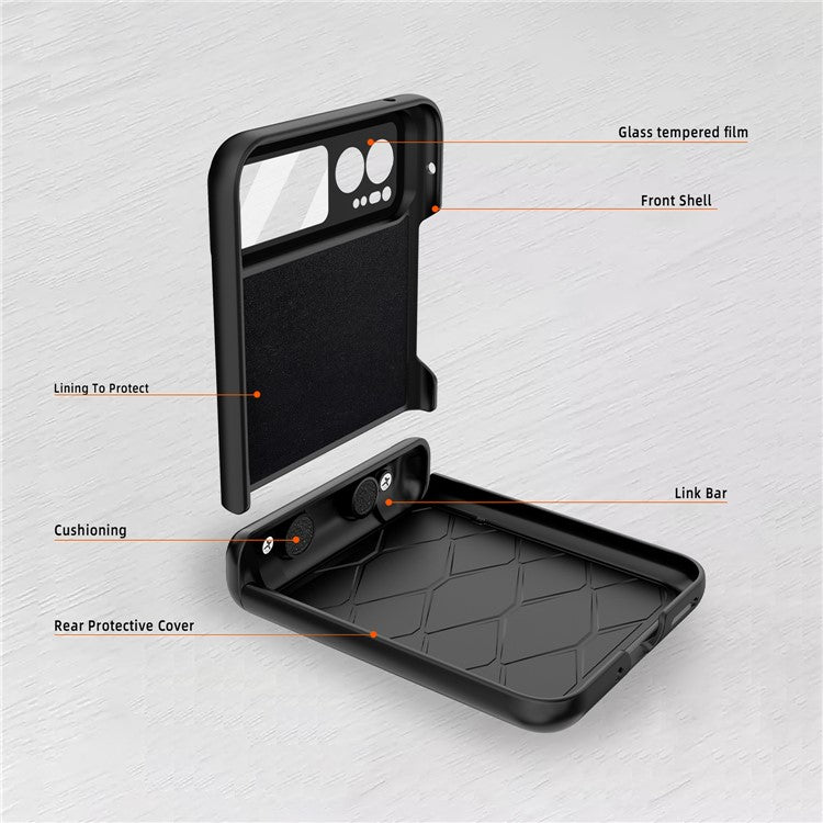 For Motorola Razr 40 5G Kickstand Phone Case Hinge Protection with Rear Screen Film - Red