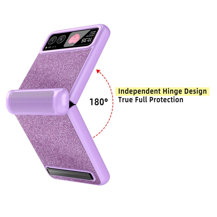 For Motorola Razr 40 5G Kickstand Phone Case Hinge Protection with Rear Screen Film - Red