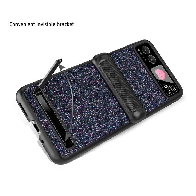For Motorola Razr 40 5G Kickstand Phone Case Hinge Protection with Rear Screen Film - Rose Gold