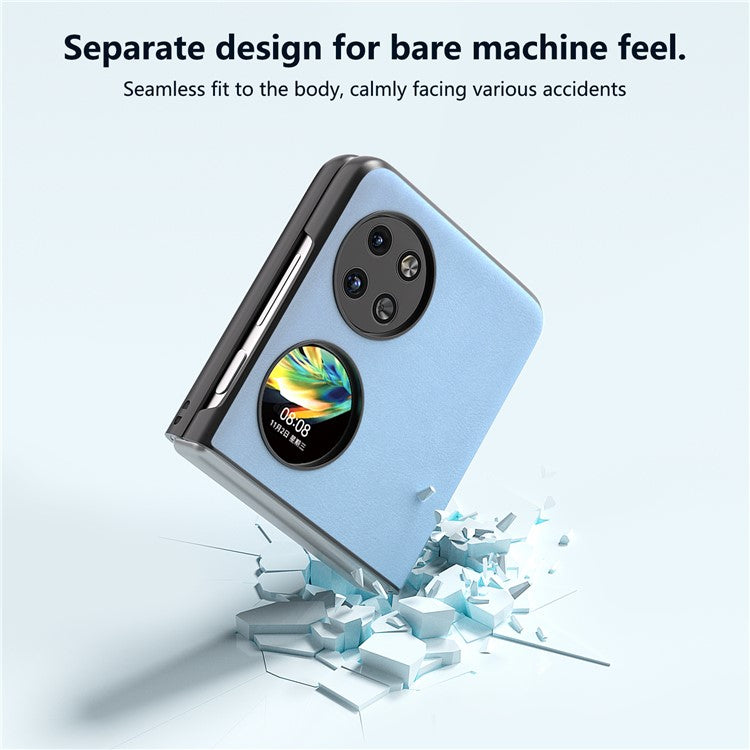 ABEEL For Huawei Pocket 2 Phone Case Anti-Scratch PU Leather+PC Cover - Blue