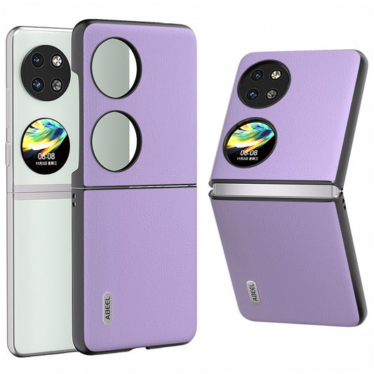ABEEL For Huawei Pocket 2 Phone Case Ecological Texture Leather+Hard PC Protective Cover - Purple