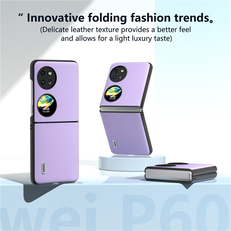 ABEEL For Huawei Pocket 2 Phone Case Ecological Texture Leather+Hard PC Protective Cover - Purple