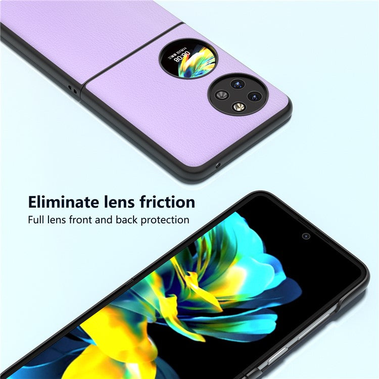 ABEEL For Huawei Pocket 2 Phone Case Ecological Texture Leather+Hard PC Protective Cover - Purple
