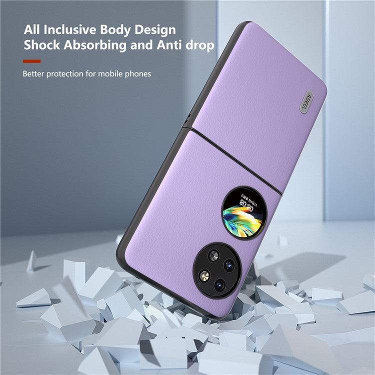 ABEEL For Huawei Pocket 2 Phone Case Ecological Texture Leather+Hard PC Protective Cover - Purple