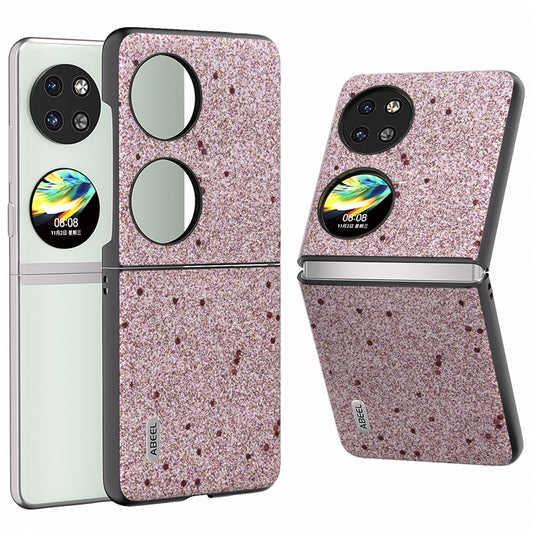 ABEEL For Huawei Pocket 2 Glitter Phone Case Slim PU Leather + Hard PC Protective Cover - Pink