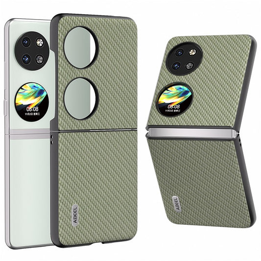 ABEEL For Huawei Pocket 2 Phone Case Carbon Fiber Texture Anti-Scratch - Green