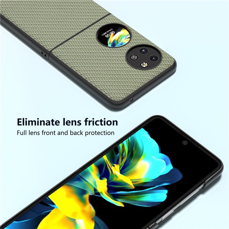 ABEEL For Huawei Pocket 2 Phone Case Carbon Fiber Texture Anti-Scratch - Green
