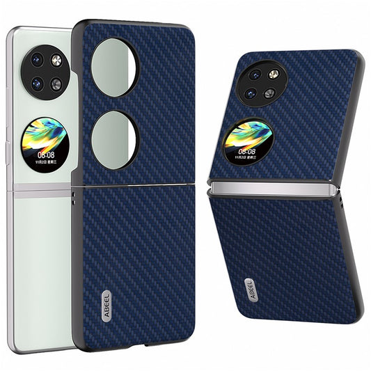ABEEL For Huawei Pocket 2 Phone Case Carbon Fiber Texture Anti-Scratch - Blue