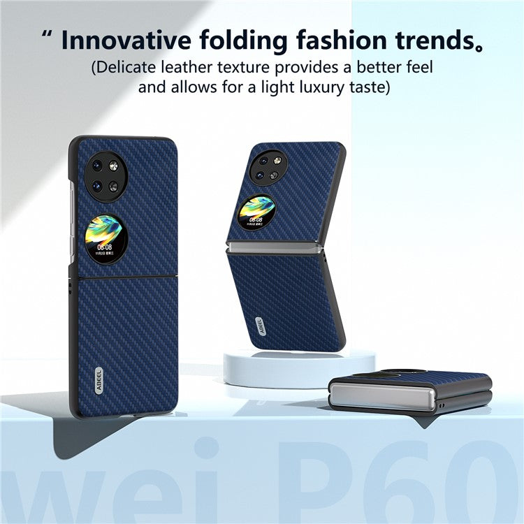 ABEEL For Huawei Pocket 2 Phone Case Carbon Fiber Texture Anti-Scratch - Blue
