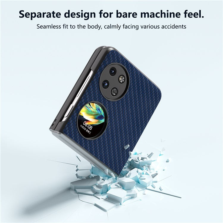 ABEEL For Huawei Pocket 2 Phone Case Carbon Fiber Texture Anti-Scratch - Blue
