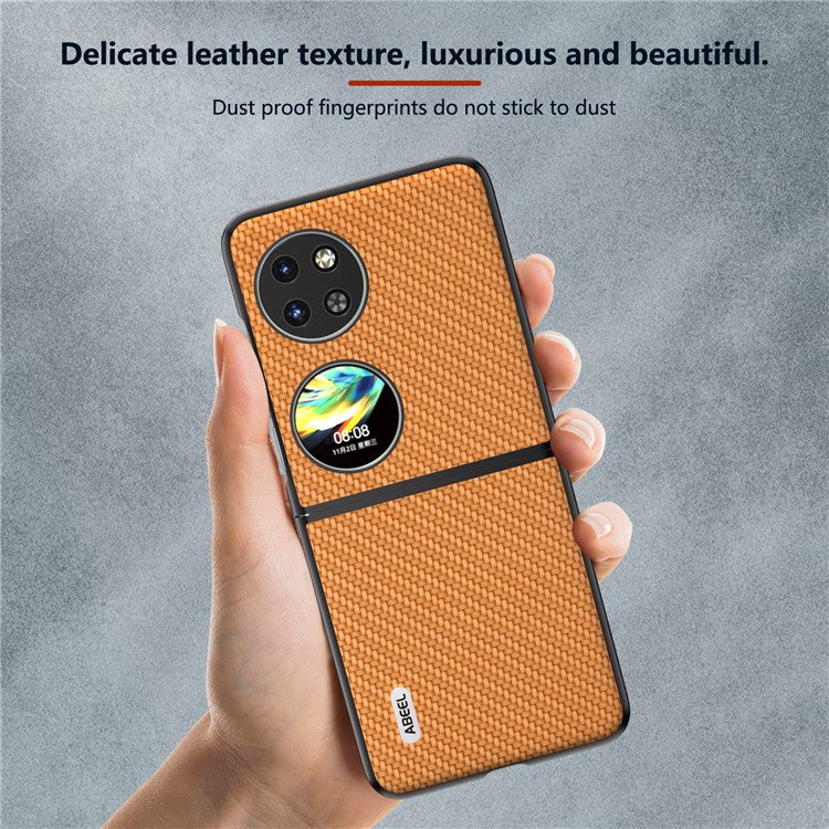 ABEEL For Huawei Pocket 2 Phone Case Carbon Fiber Texture Anti-Scratch - Light Brown