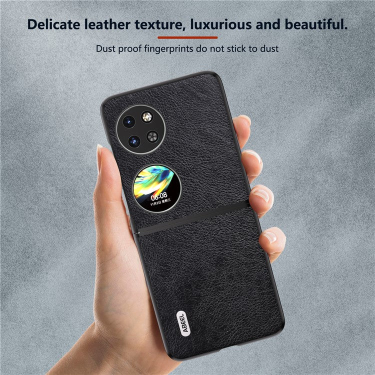 ABEEL For Huawei Pocket 2 Phone Case Hard PC+PU Leather Litchi Texture Cover - Black