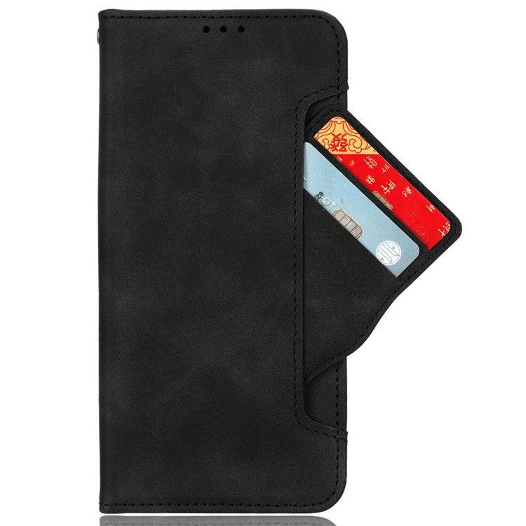 For Huawei nova 13 4G / nova 13 5G / nova 12 5G Case Anti-Scratch PU Leather Phone Shell Stand Multiple Card Slots Cover - Black