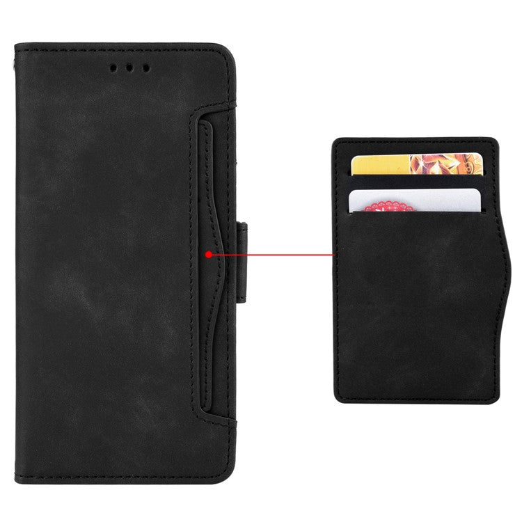 For Huawei nova 13 4G / nova 13 5G / nova 12 5G Case Anti-Scratch PU Leather Phone Shell Stand Multiple Card Slots Cover - Black