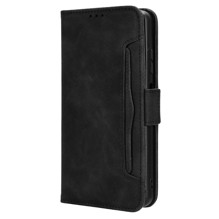 For Huawei nova 13 4G / nova 13 5G / nova 12 5G Case Anti-Scratch PU Leather Phone Shell Stand Multiple Card Slots Cover - Black