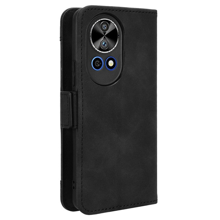 For Huawei nova 13 4G / nova 13 5G / nova 12 5G Case Anti-Scratch PU Leather Phone Shell Stand Multiple Card Slots Cover - Black