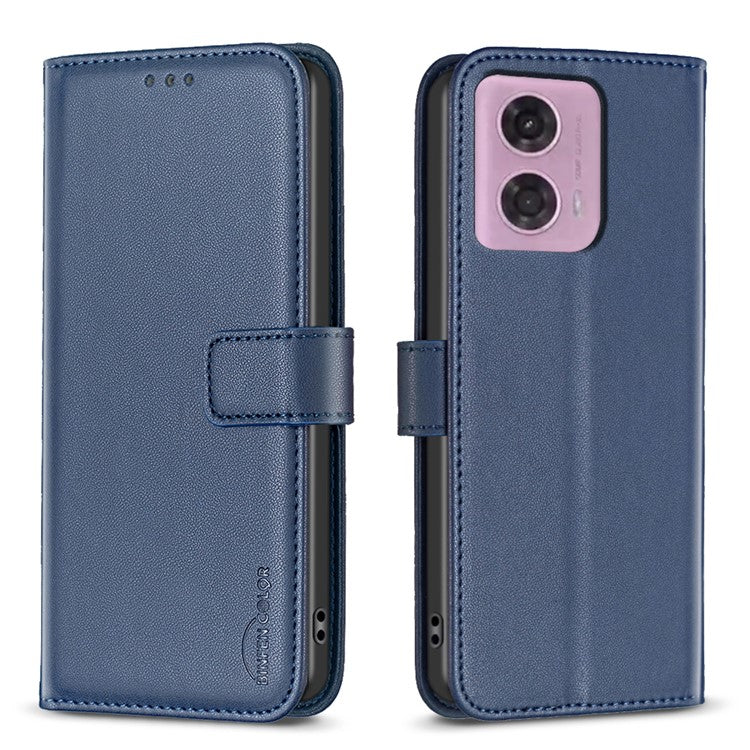 BINFEN COLOR BF17 For Motorola Moto G45 5G / G34 5G Wallet Case Leather Cover Full Protection - Blue