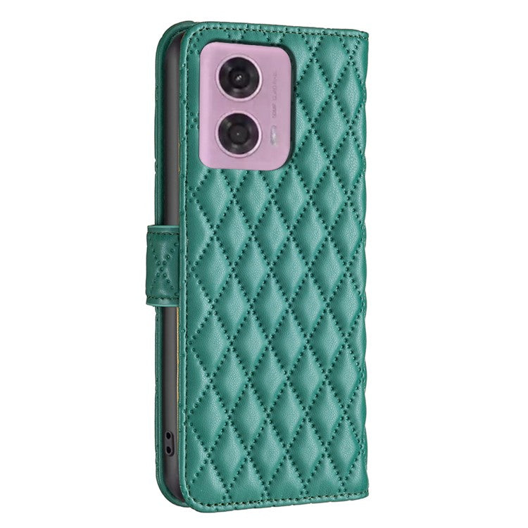 BINFEN COLOR BF Style-14 For Motorola Moto E14 4G / G04 4G / G04s 4G / G24 4G Matte Leather Case Wallet Phone Cover - Green