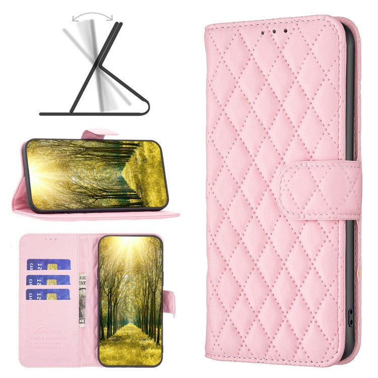 BINFEN COLOR BF Style-14 For Motorola Moto E14 4G / G04 4G / G04s 4G / G24 4G Matte Leather Case Wallet Phone Cover - Pink