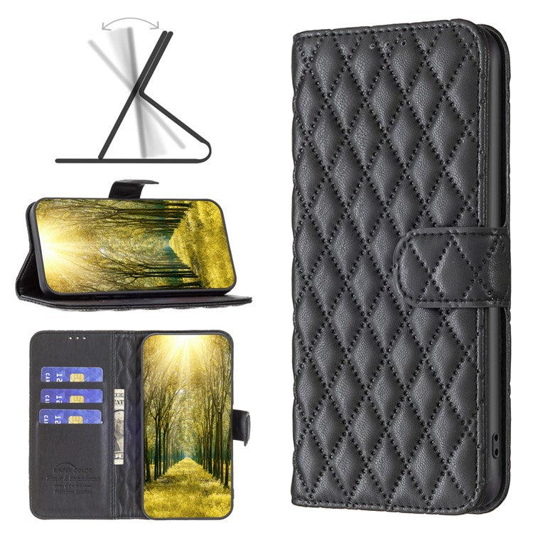 BINFEN COLOR BF Style-14 For Motorola Moto E14 4G / G04 4G / G04s 4G / G24 4G Matte Leather Case Wallet Phone Cover - Black