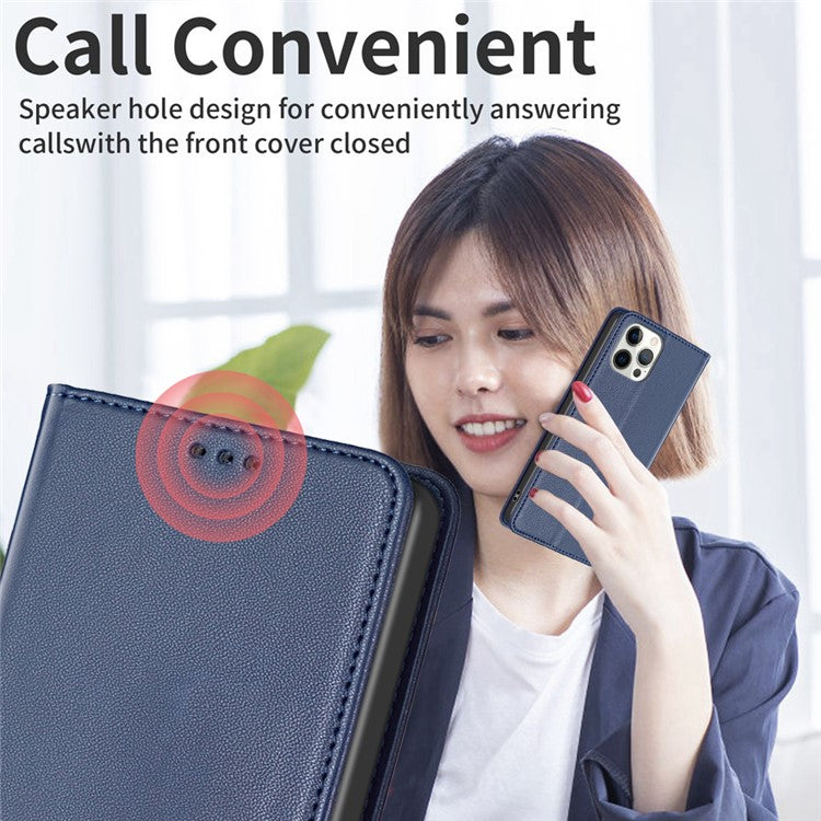 BINFEN COLOR BF18 For Motorola Moto E14 4G / G04 4G / G04s 4G / G24 4G Leather Case Stand Phone Cover Card Slots - Blue