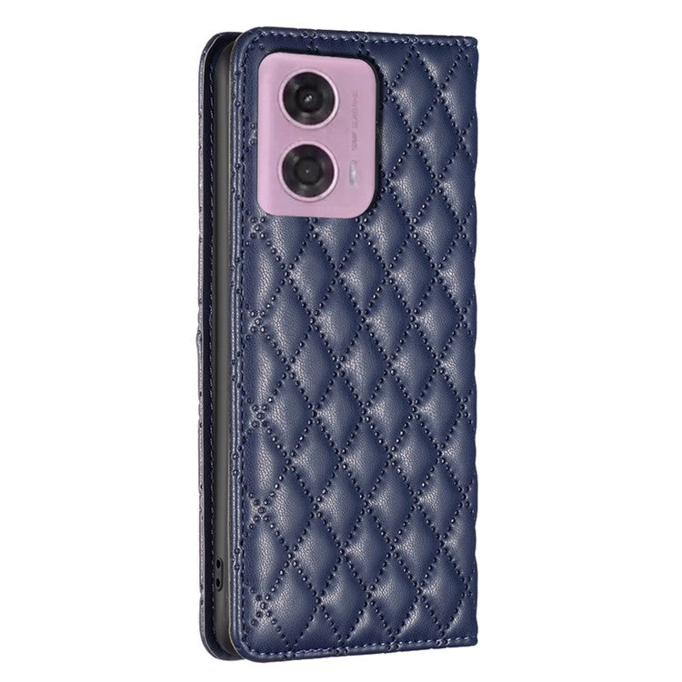 BINFEN COLOR BF Style-16 For Motorola Moto E14 4G / G04 4G / G04s 4G / G24 4G PU Leather Wallet Case Card Holder - Blue