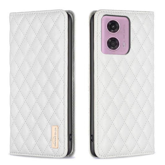 BINFEN COLOR BF Style-16 For Motorola Moto E14 4G / G04 4G / G04s 4G / G24 4G PU Leather Wallet Case Card Holder - White