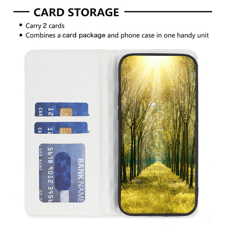 BINFEN COLOR BF Style-16 For Motorola Moto E14 4G / G04 4G / G04s 4G / G24 4G PU Leather Wallet Case Card Holder - White