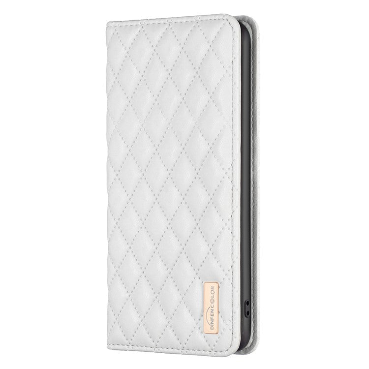 BINFEN COLOR BF Style-16 For Motorola Moto E14 4G / G04 4G / G04s 4G / G24 4G PU Leather Wallet Case Card Holder - White