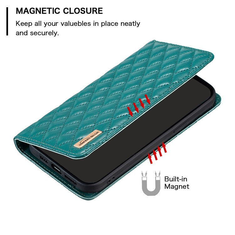 BINFEN COLOR BF Style-16 For Motorola Moto E14 4G / G04 4G / G04s 4G / G24 4G PU Leather Wallet Case Card Holder - Green