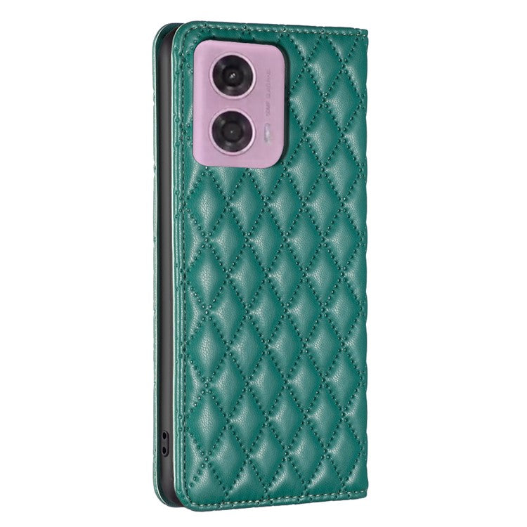 BINFEN COLOR BF Style-16 For Motorola Moto E14 4G / G04 4G / G04s 4G / G24 4G PU Leather Wallet Case Card Holder - Green