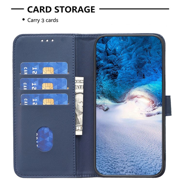 BINFEN COLOR BF17 For Motorola Moto E14 4G / G04 4G / G04s 4G / G24 4G Leather Case Drop-Proof Phone Cover - Blue