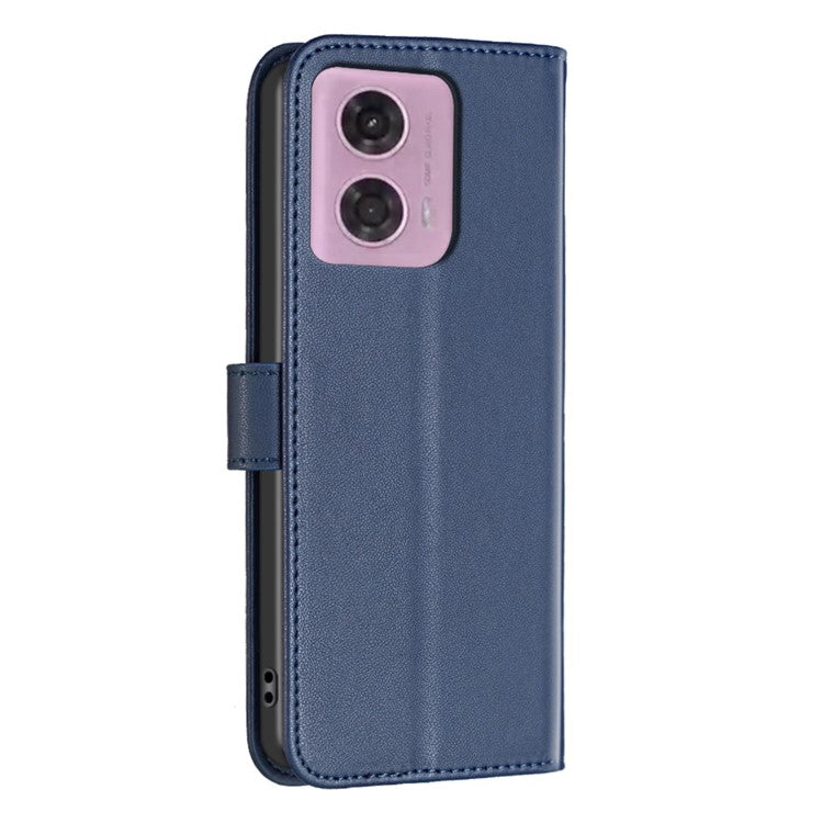 BINFEN COLOR BF17 For Motorola Moto E14 4G / G04 4G / G04s 4G / G24 4G Leather Case Drop-Proof Phone Cover - Blue