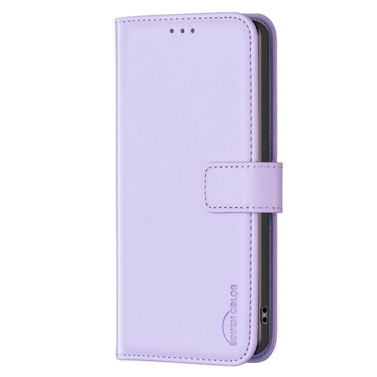 BINFEN COLOR BF17 For Motorola Moto E14 4G / G04 4G / G04s 4G / G24 4G Leather Case Drop-Proof Phone Cover - Purple