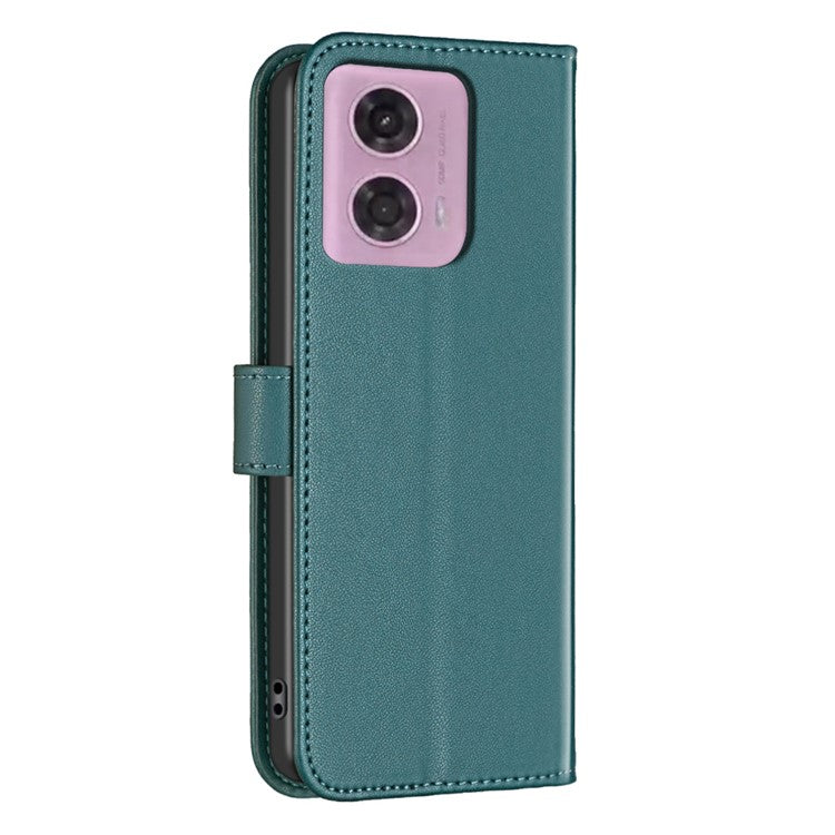 BINFEN COLOR BF17 For Motorola Moto E14 4G / G04 4G / G04s 4G / G24 4G Leather Case Drop-Proof Phone Cover - Green