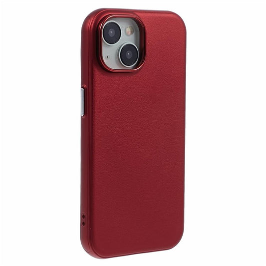 For iPhone 14 / 13 Case Compatible with MagSafe Leather+PC Shockproof Phone Cover - Red