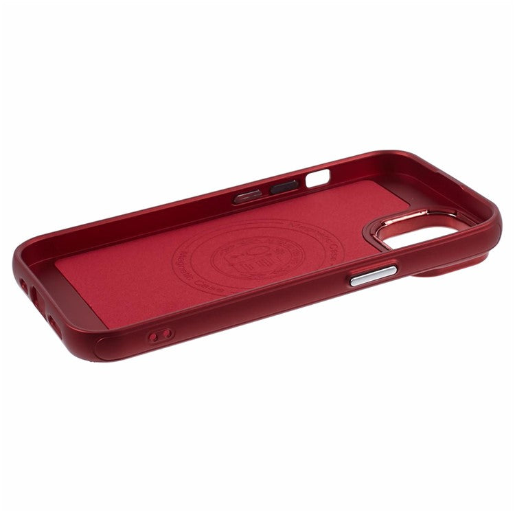 For iPhone 14 / 13 Case Compatible with MagSafe Leather+PC Shockproof Phone Cover - Red