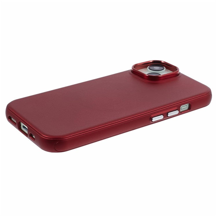 For iPhone 14 / 13 Case Compatible with MagSafe Leather+PC Shockproof Phone Cover - Red