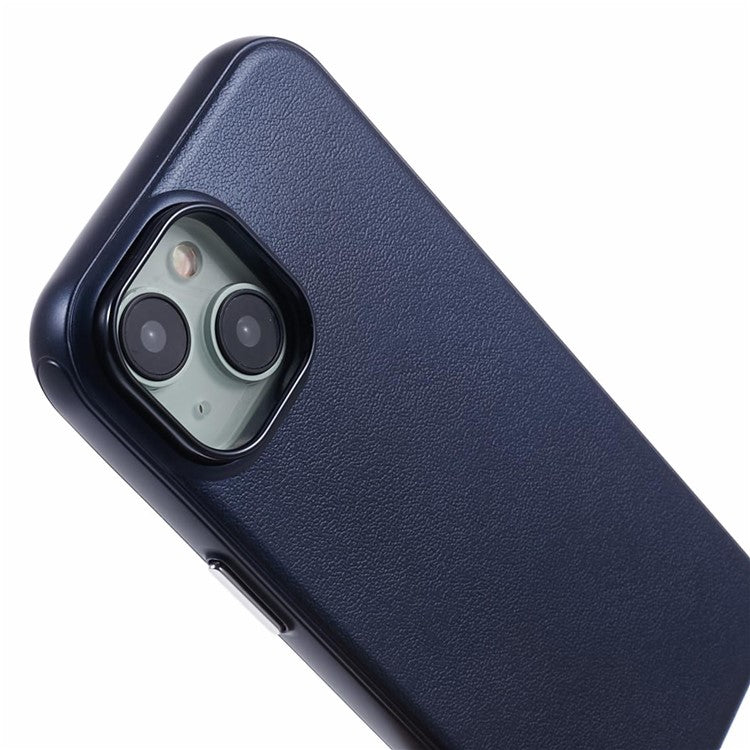 For iPhone 14 / 13 Case Compatible with MagSafe Leather+PC Shockproof Phone Cover - Dark Blue