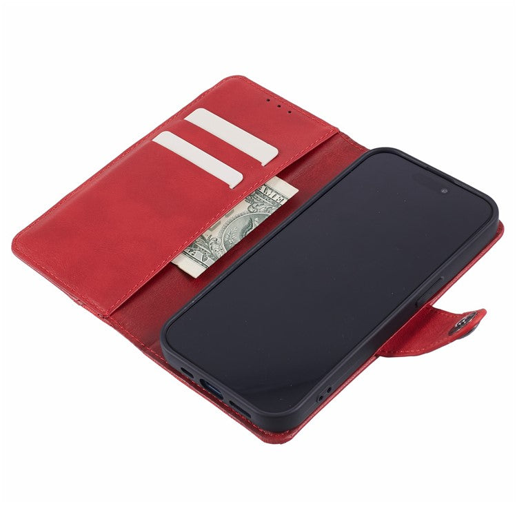 For Huawei nova 12 5G Cell Phone Case PU Leather Splicing Drop-proof Wallet Stand Cover - Red