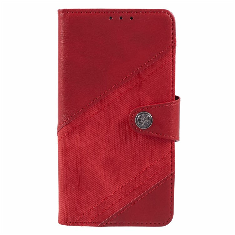For Huawei nova 12 5G Cell Phone Case PU Leather Splicing Drop-proof Wallet Stand Cover - Red