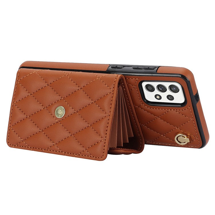 026 For Samsung Galaxy A52 4G / 5G / A52s 5G Crossbody Phone Case Kickstand Card Slots - Brown