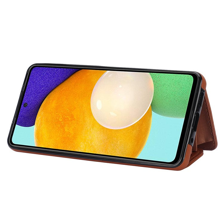 026 For Samsung Galaxy A52 4G / 5G / A52s 5G Crossbody Phone Case Kickstand Card Slots - Brown