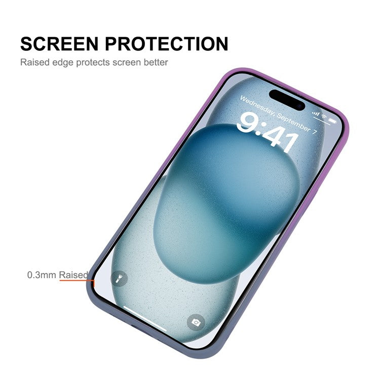 ENAKY HAT PRINCE For iPhone 14 Pro Max Silicone Case Compatible with MagSafe Dual Color - Purple+Blue