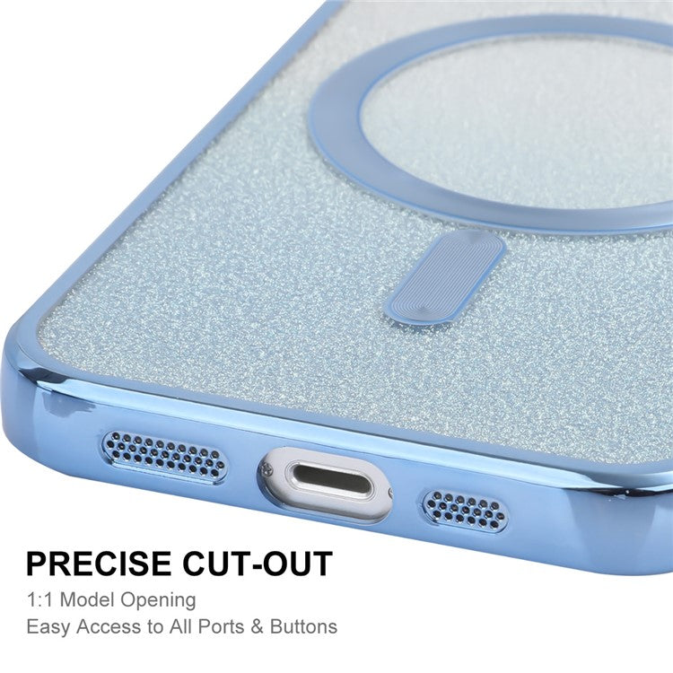 ENAKY HAT PRINCE For iPhone 14 Plus Magnetic TPU Case Electroplating Glitter Phone Cover - Black