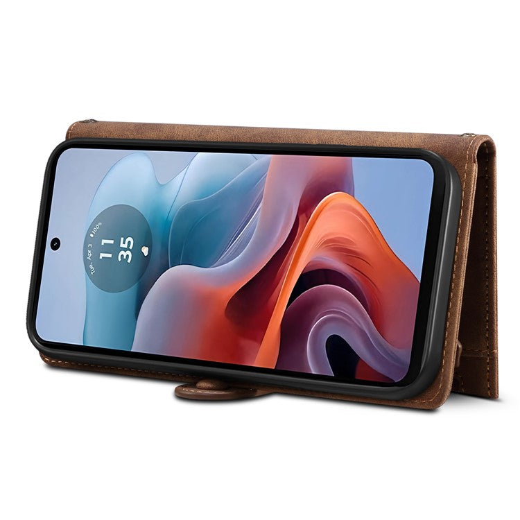 ESEBLE Star Series For Motorola Moto G45 5G / G34 5G Wallet Case Stand Flip Phone Cover - Brown
