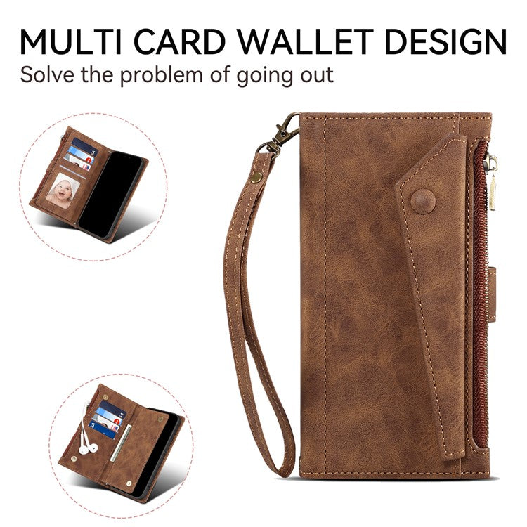 ESEBLE Star Series For Motorola Moto G45 5G / G34 5G Wallet Case Stand Flip Phone Cover - Brown